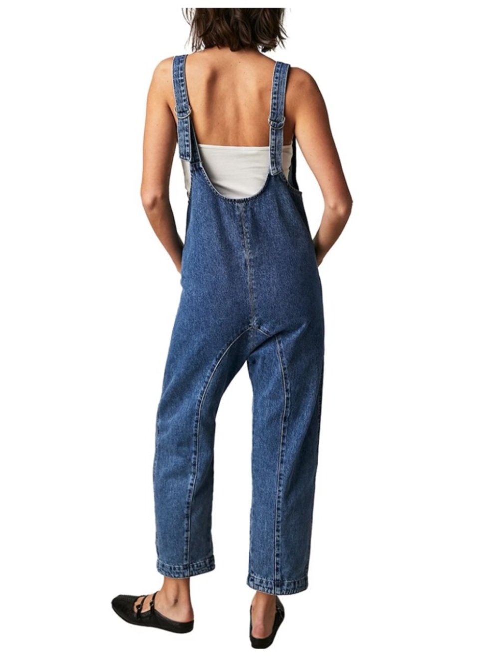 We The Free Relaxed Blue Denim Utility Jumpsuit - Picture 6 of 7